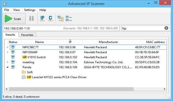 Xem địa chỉ IP của máy tính khác bằng Advanced IP Scanner