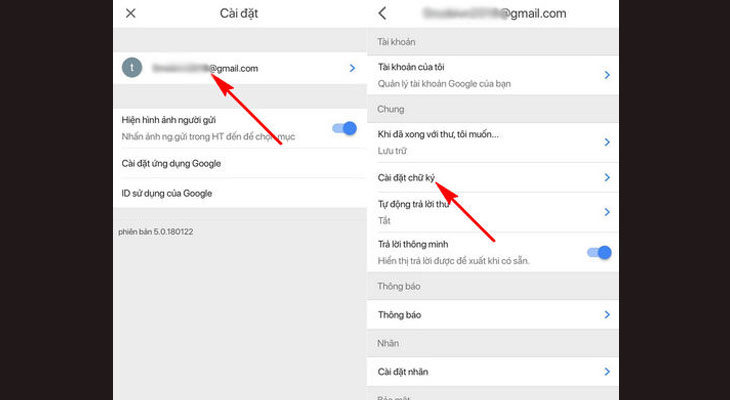 Hướng dẫn tạo chữ ký Gmail trên iPhone bước 2