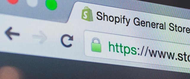 Website được cấp chứng chỉ SSL . Nguồn: Shopify
