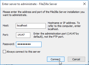 Cài đặt FileZilla Server Windows-bước 4