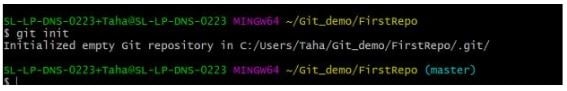 Tạo kho lưu trữ Git sử dụng lệnh: Git init