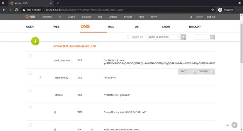 DNS records cho domain