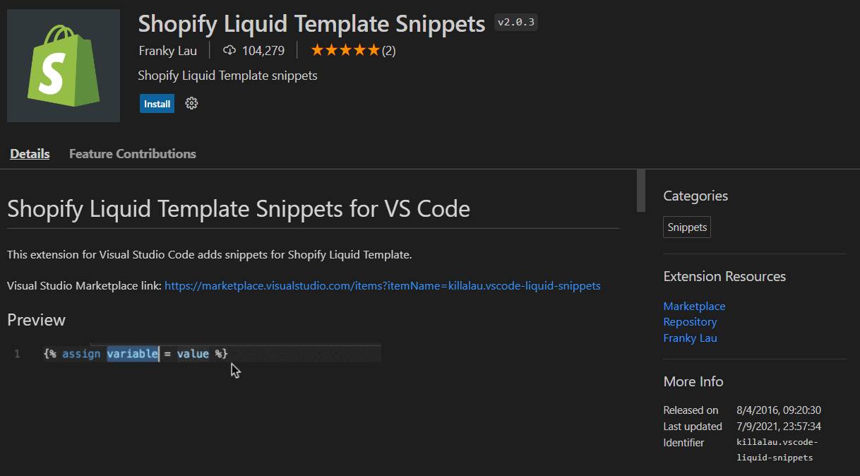 Shopify Liquid Template Snippets