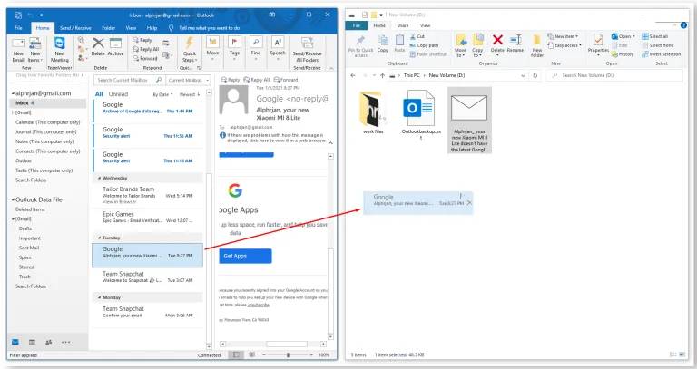 Cac phuong phap luu nhanh mot email trong Outlook-1.3