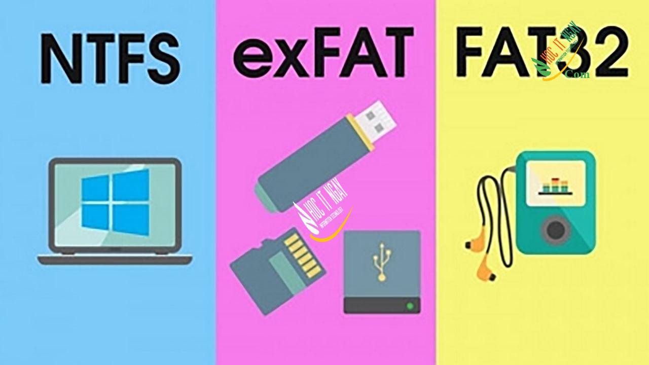 NTFS, FAT32 và exFAT khac nhau nhu the nao
