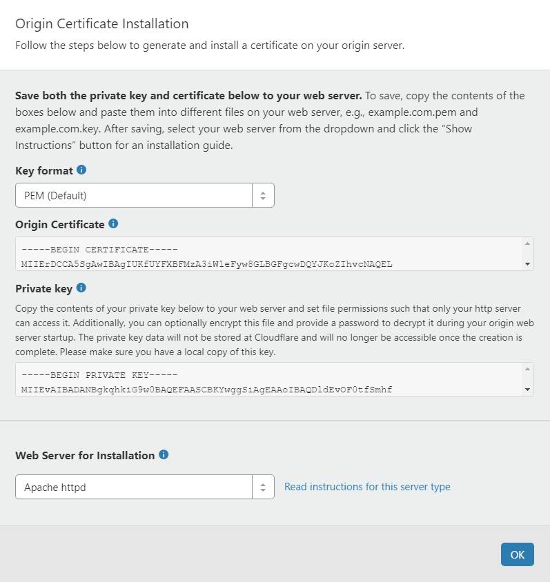Cach 4. Kiem tra xem Cloudflare Origin Certificate da duoc cai dat hay chua