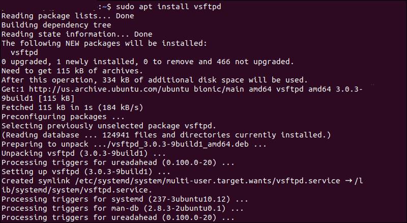 Cai dat vsftpd Server tren Ubuntu