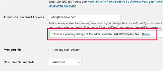 Thay doi Email Admin trong Website WordPress thong qua Admin-2