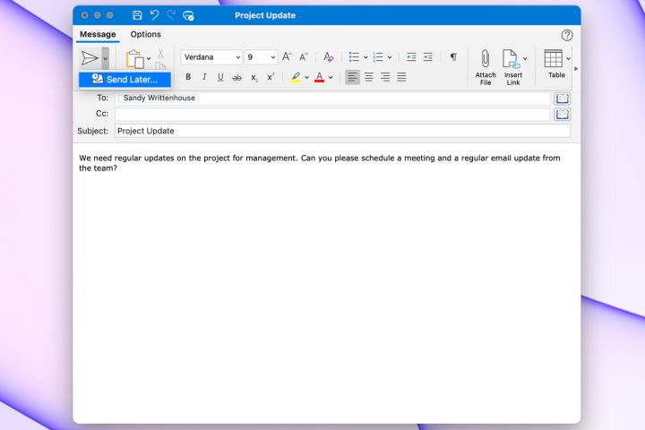 Len lich gui email Outlook tren Mac-3