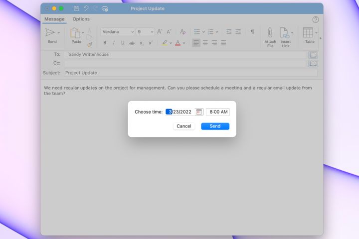 Len lich gui email Outlook tren Mac-4